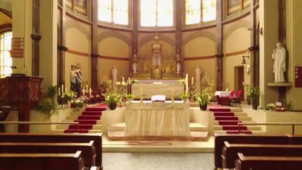 Imágenes Hermosa Iglesia Católica Koepelkerk Con Órgano Hoorn Países Bajos — Vídeos de Stock