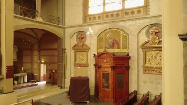 Beeldmateriaal Van Prachtige Katholieke Koepelkerk Met Orgel Hoorn Nederland — Stockvideo