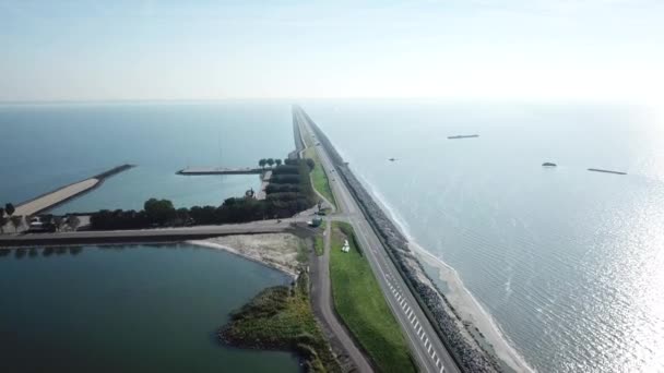 Uitzicht Vanuit Lucht Aanleg Van Een Natuurgebied Het Markermeer Nederland — Stockvideo