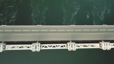 Oosterscheldekering, Doğu Scheldt fırtına dalgalanma bariyeri, Hollanda 'da, havadan aşağı kuş bakışı