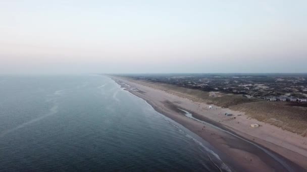 Scenic Aerial Footage Beautiful Seashore Sunset — Stock Video