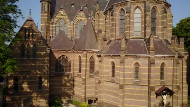 Flyfoto Sint Vituskerk Kirke Hilversum Nederland – stockvideo