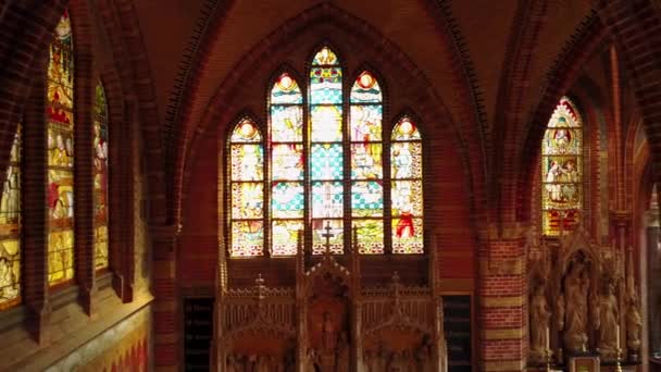 Beeldmateriaal Van Prachtige Katholieke Sint Vituskerk Met Orgel Hilversum Nederland — Stockvideo