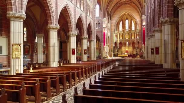 Beeldmateriaal Van Prachtige Katholieke Sint Vituskerk Met Orgel Hilversum Nederland — Stockvideo