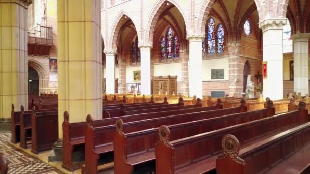 Bilder Från Den Vackra Katolska Kyrkan Sint Vituskerk Med Orgel — Stockvideo