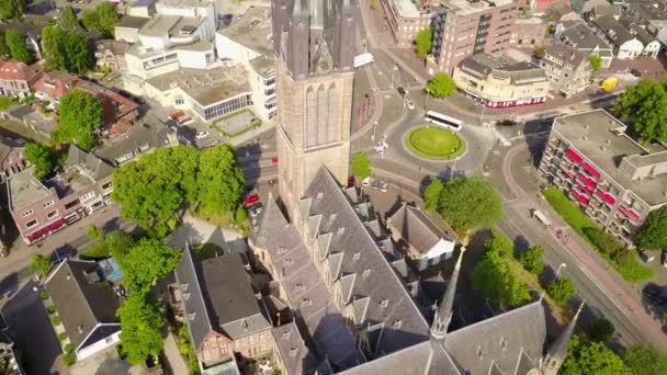 Légi Felvétel Hollandiai Hilversum Sint Vituskerk Templomról — Stock videók