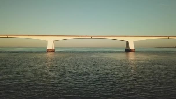 Zeeland Bridge Los Países Bajos Aerial — Vídeos de Stock