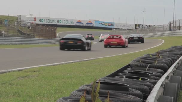 Tutti Tipi Super Car Sul Circuito Zandvoort Paesi Bassi Girato — Video Stock