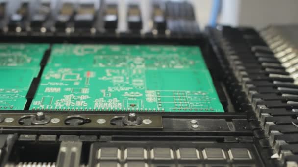 Assembling Circuit Boards High Tech Machine — Stock Video