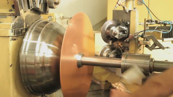 Metal Spinning Metal Forming Process Producing Mainly Parts Sheet Metal — Stock Video