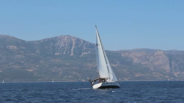 Scenic Footage Beautiful Scenery Sailing Boat — Stock Video