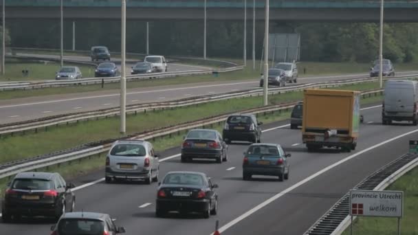 Tung Trafik Motorvägen Detta Skott Tas Nära Amsterdam Motorvägen Holland — Stockvideo