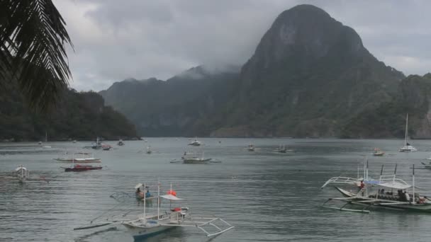 Filmagens Cênicas Barcos Nido Palawan Filmagem De Stock