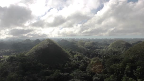 Шоколадные Холмы Геологическое Образование Провинции Бохол Филиппины — стоковое видео