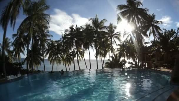 Vue Sur Mer Piscine Avec Bord Infini — Video