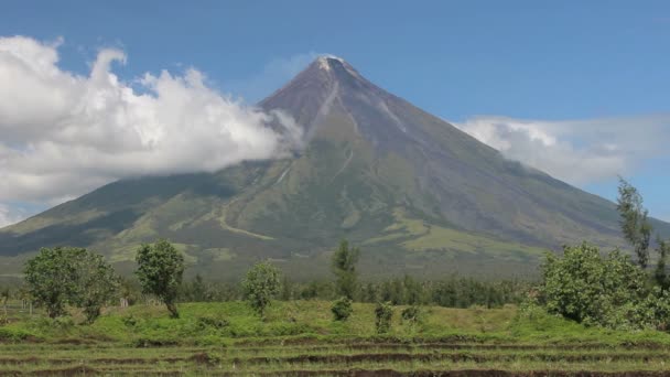 Четкий Вид Гору Вулкано Майон Легаспи Филиппины — стоковое видео