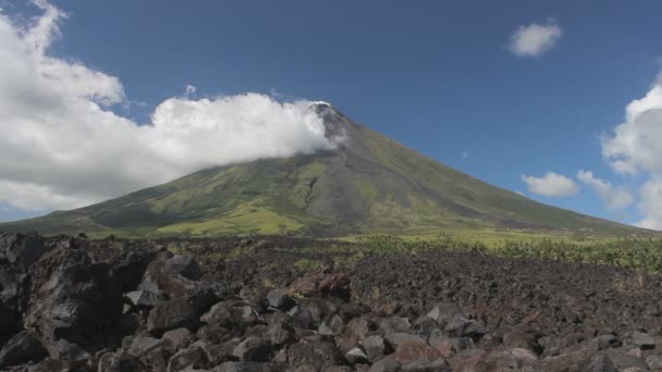 Freie Sicht Auf Den Vulkan Mount Mayon Legazpi Philippinen — Stockvideo