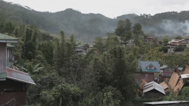 Villaggio Primitivo Sulle Montagne Delle Filippine Panorama Girato — Video Stock