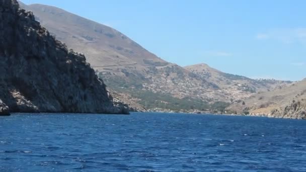 Malownicze Zdjęcia Rejsu Grecji Wzdłuż Wybrzeża — Wideo stockowe