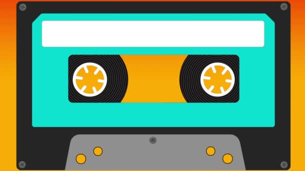 Animation Old Recording Cassette Tape — Stock Video