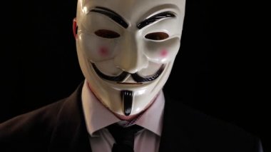 Amsterdam / Hollanda 16 Ağustos 2017: Anonim İntikam Maskeli Hacker