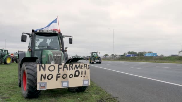 Azot Emisyonunu Azaltmak Için Sektöre Kesinti Yapma Önerilerini Protesto Etmek — Stok video