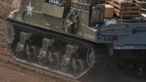 2016 Soest August Military Tanks Woi Woii Being Demonstrated Huge — 图库视频影像