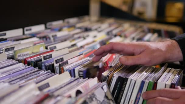 Imagens Close Loja Discos Vinil — Vídeo de Stock