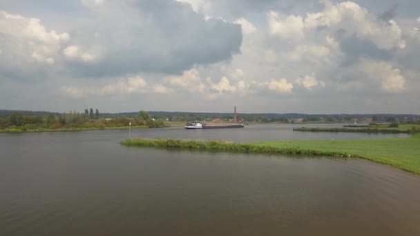 Statek Kontenerami Porcie Rotterdamie Holandii — Wideo stockowe
