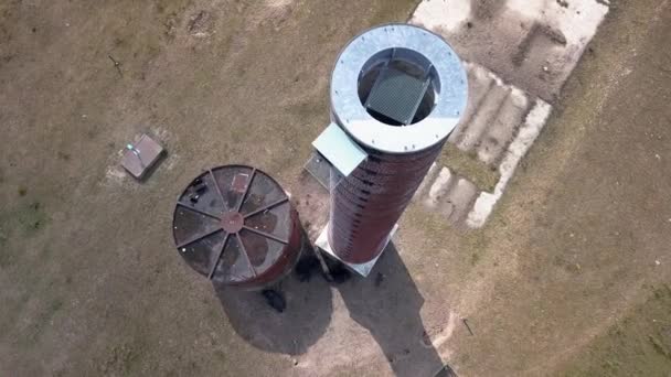 Torre Fábrica Ladrillos Abandonada Las Inundaciones Del Río Rin Holanda — Vídeos de Stock