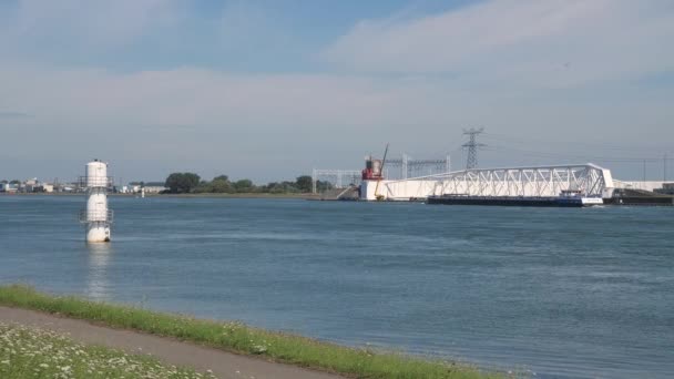 Deltaworks Maaslandkering Maesland Barriere Bei Rotterdam Den Niederlanden Antenne — Stockvideo
