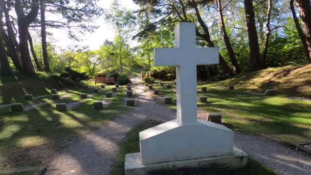 Cimitero Guerra Vredenhof Nell Isola Schiermonnikoog Nei Paesi Bassi — Video Stock