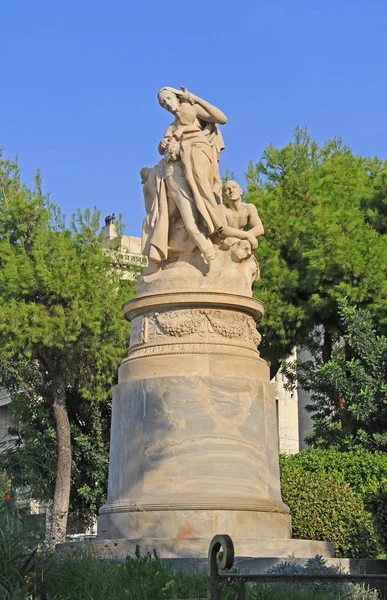 Sculpture Publique Xix Siècle Célèbre Poète Britannique Lord Byron Couronné — Photo