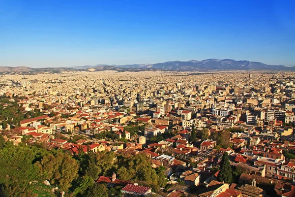 Vista Desde Colina Acrópolis Ciudad Atenas Atenas Grecia — Foto de Stock