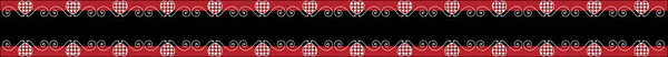 Vector Red Black White Vector Valentine Border Gingham Trim — Stock Vector