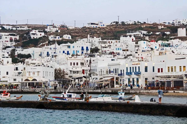 Chora Mykonos Grèce Octobre 2018 Port Chora Capitale Principale Ville — Photo