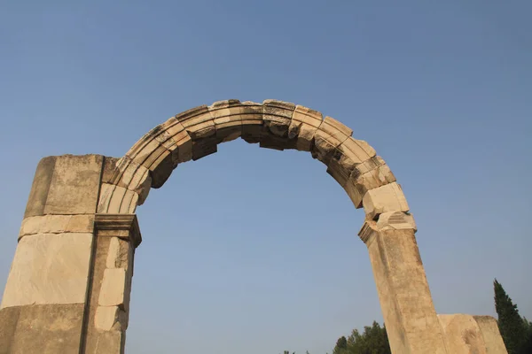 Deuropening Arch Langs Marble Road Oude Stad Ruïnes Van Efeze — Stockfoto