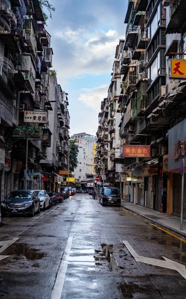 Çin Macao Sokak Manzarası Sabah Kou Tak Bölgesinde — Stok fotoğraf