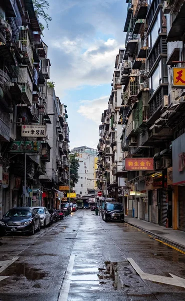 Çin Macao Sokak Manzarası Sabah Kou Tak Bölgesinde — Stok fotoğraf