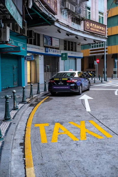 China Macau Sam Chan Dang Area Photo Road Taxi Street — Stock Photo, Image