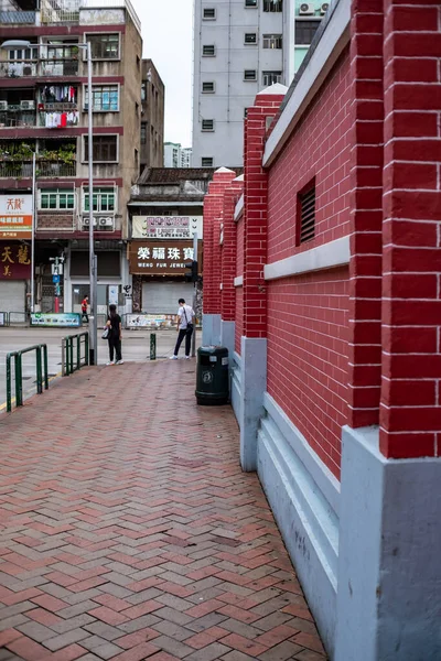 China Macau View Side Red Market Wall Street Photo — Stock Photo, Image