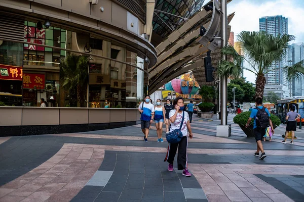 Çin Macau Grand Lisboa Oteli Nin Etrafındaki Boş Cadde Sokak — Stok fotoğraf