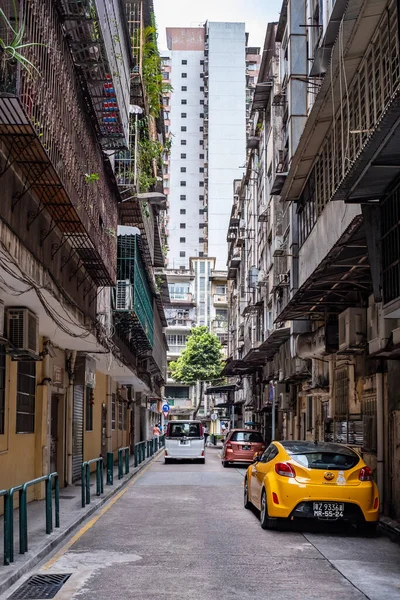 Çin Macau Eski Paslı Binaların Ortasında Sokak Fotoğrafı — Stok fotoğraf