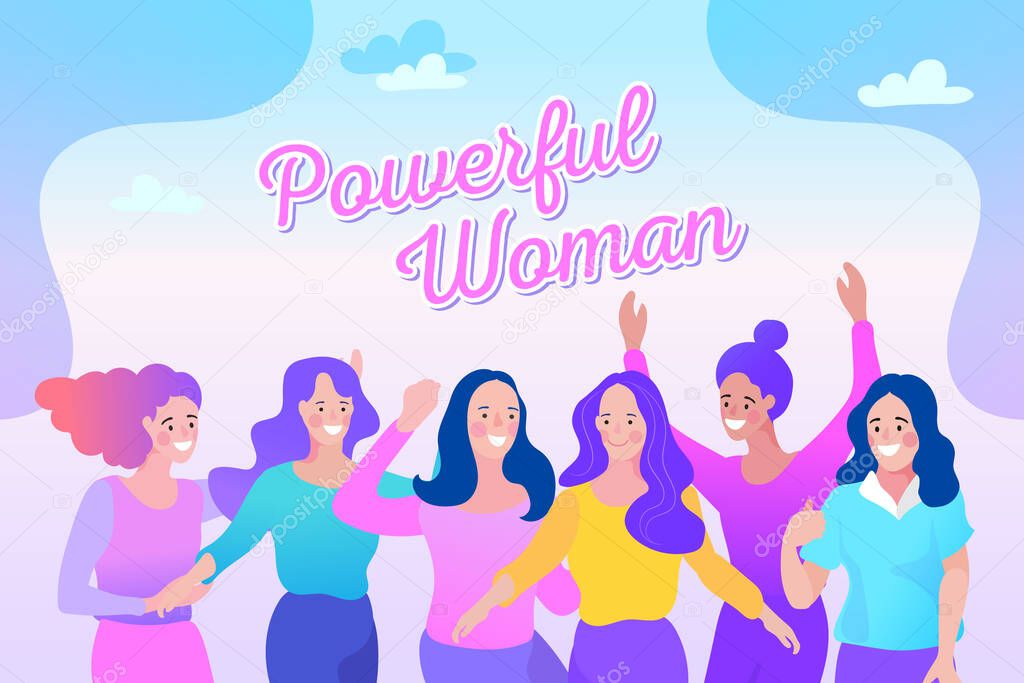 Women empowerment movement pattern. International womens day graphic in vector. Female, Heroine, People, Feminism