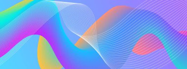 Dinamik şekil kompozisyonu. Minimum geometrik arkaplan. Parlayan soyut dalga. Vektör şablonu tasarımı.