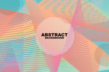 Vektör çizgisi soyut arkaplan, renkli yarım ton eğimleri. Geleceğin geometrik desenleri. EP10.