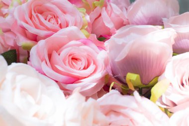 Pembe gül buketi yakın çekim