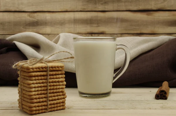 Biscotti Colazione Con Burro Caffè Con Latte — Foto Stock