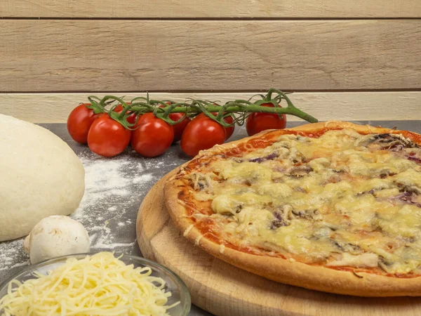 Hemmagjorda Pizza Recept Hemma — Stockfoto