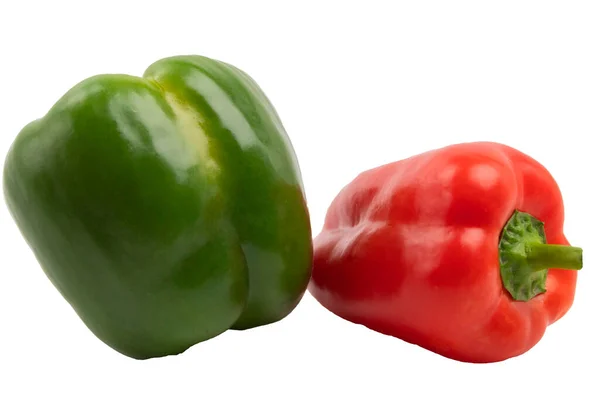 Two Peppers White Background Isolate — Stock Photo, Image